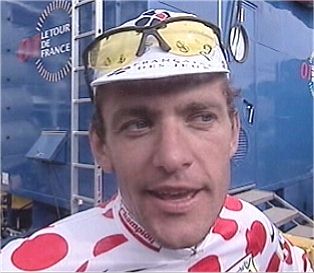 Avec le maillot à pois le 8 juillet 2001